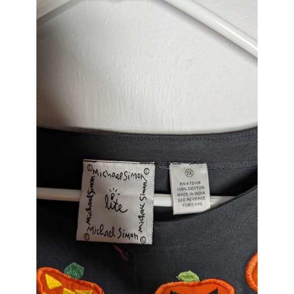 Michael Simon Lite Halloween Pumpkin Sweater Plus Size 2X - Picture 4 of 8